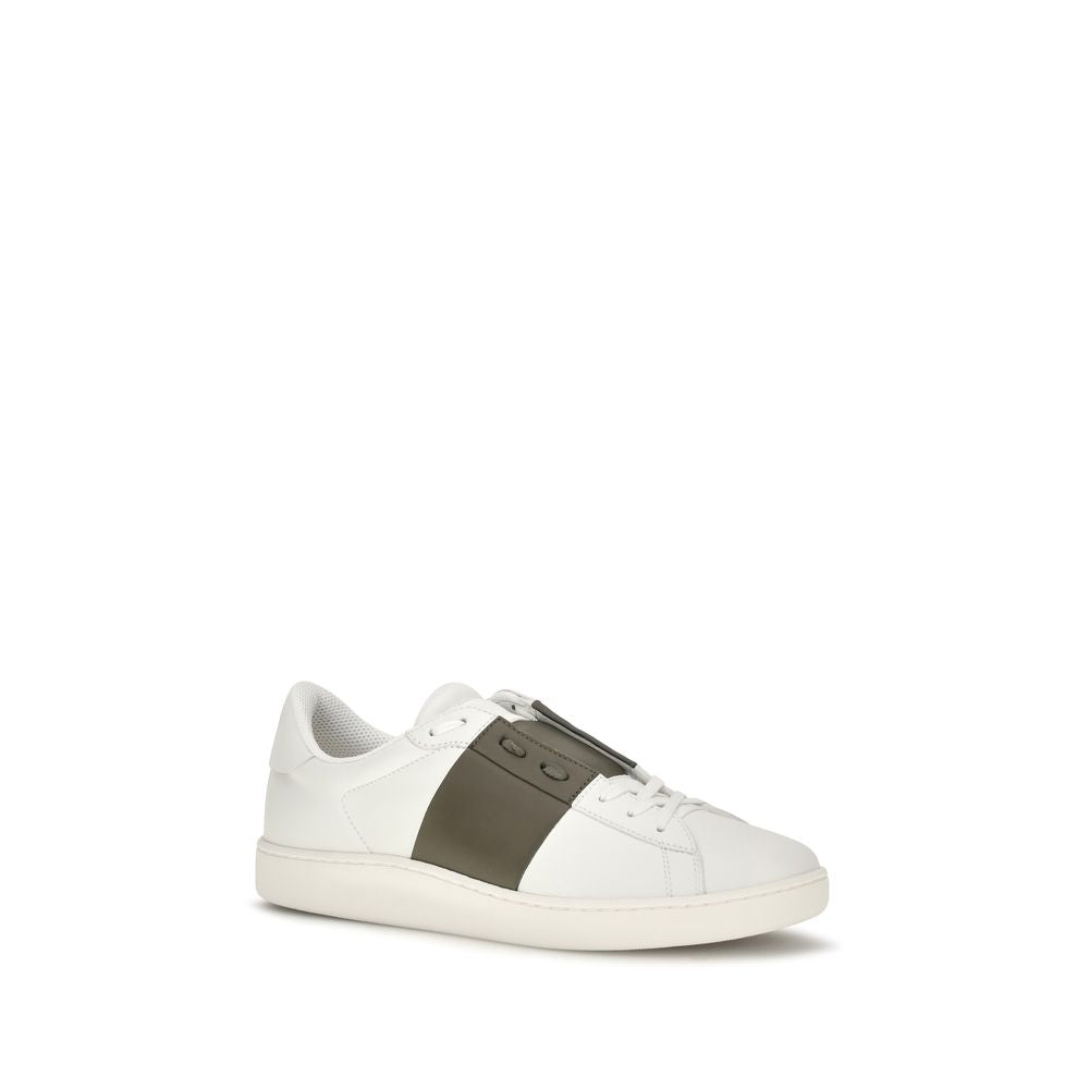 Valentino Garavani White Calf Leather Low Top Sneakers
