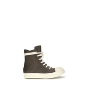 Rick Owens Brown Calf Leather High Top Sneakers