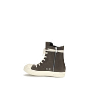 Rick Owens Brown Calf Leather High Top Sneakers