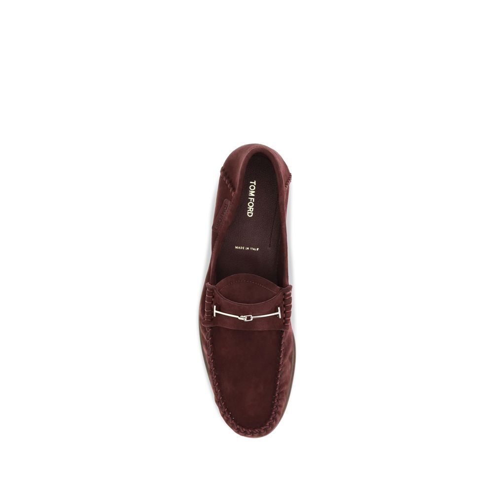 Tom Ford Bordeaux Calf Leather Loafers