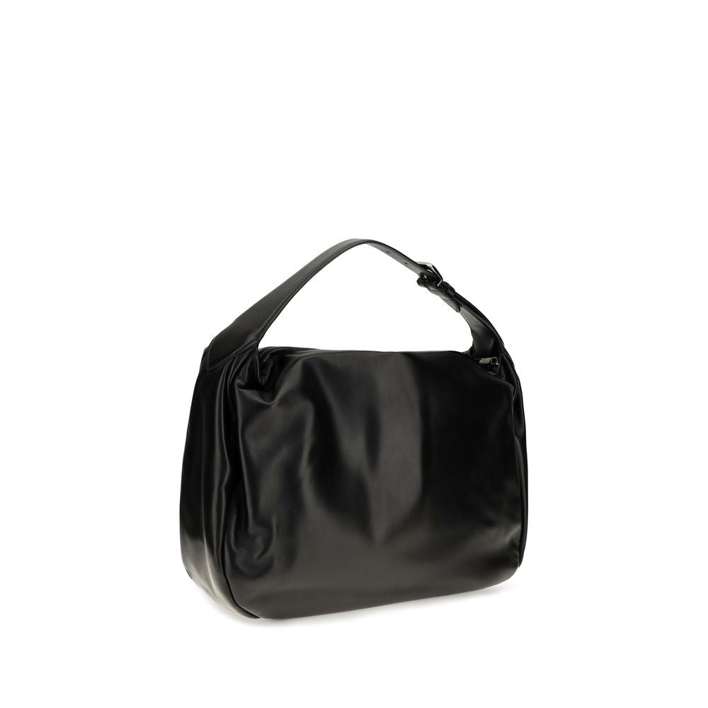 Brunello Cucinelli Black Calf Leather Shoulder Bag
