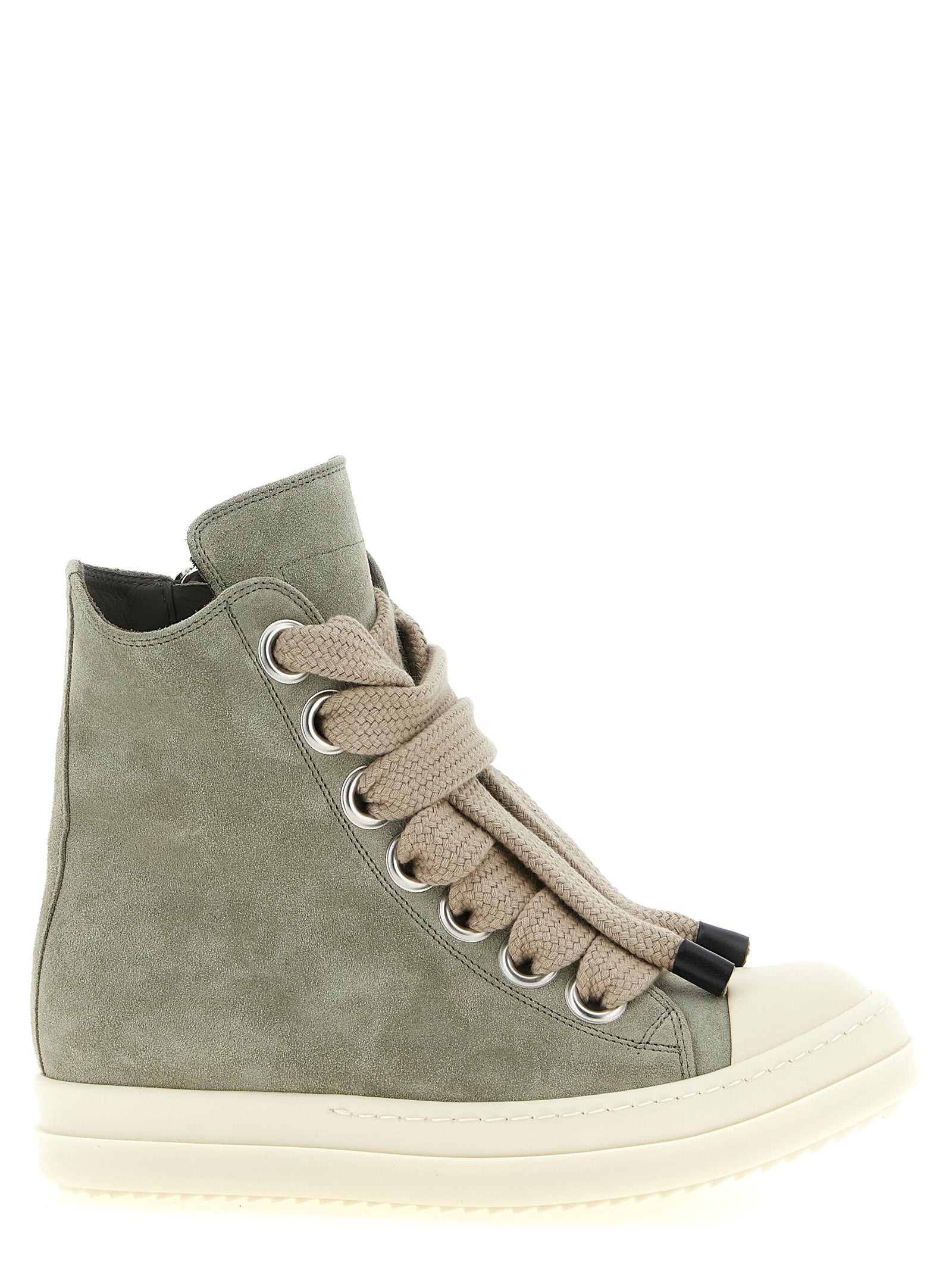 Rick Owens Green Calfskin High-Top Sneakers
