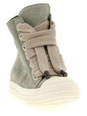 Rick Owens Green Calfskin High-Top Sneakers