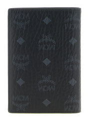 MCM Black Coated Canvas Passport Holder