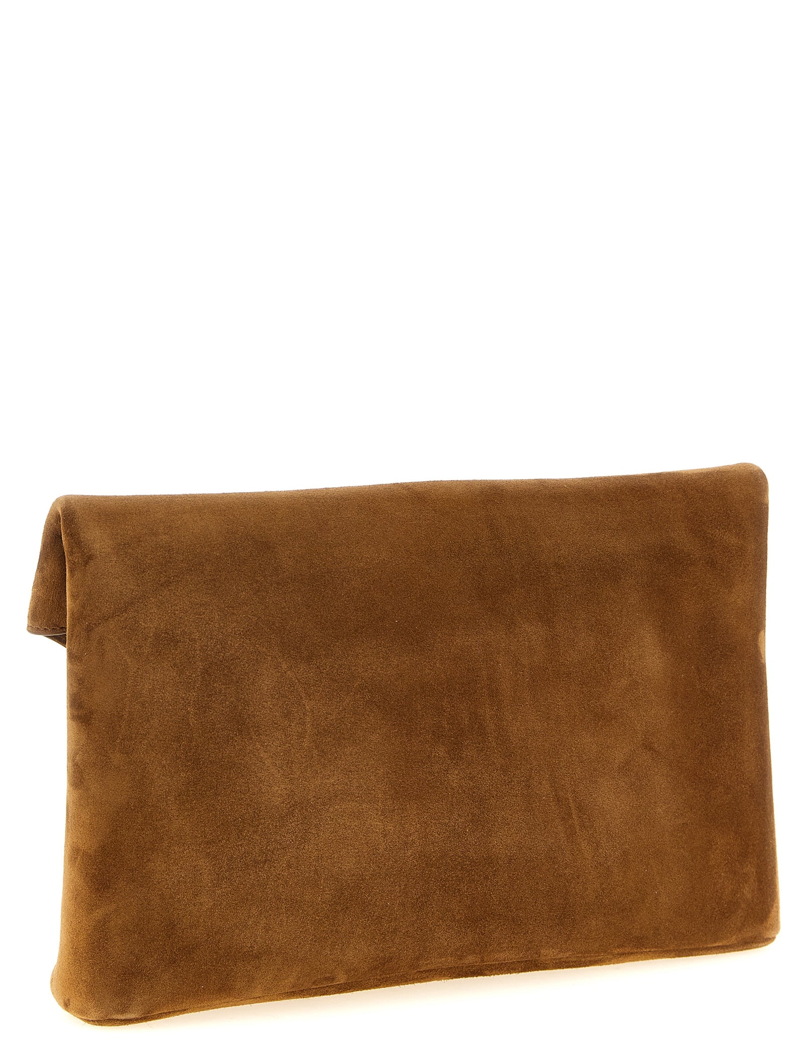 Saint Laurent Brown Calfskin Clutch Bag
