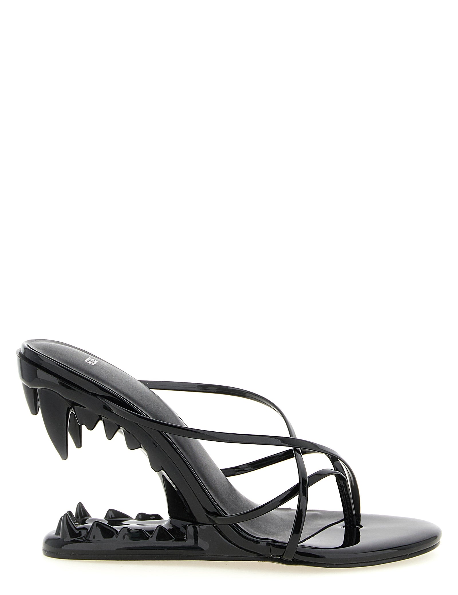 GCDS Black Polyethylene Stiletto Heel Sandals