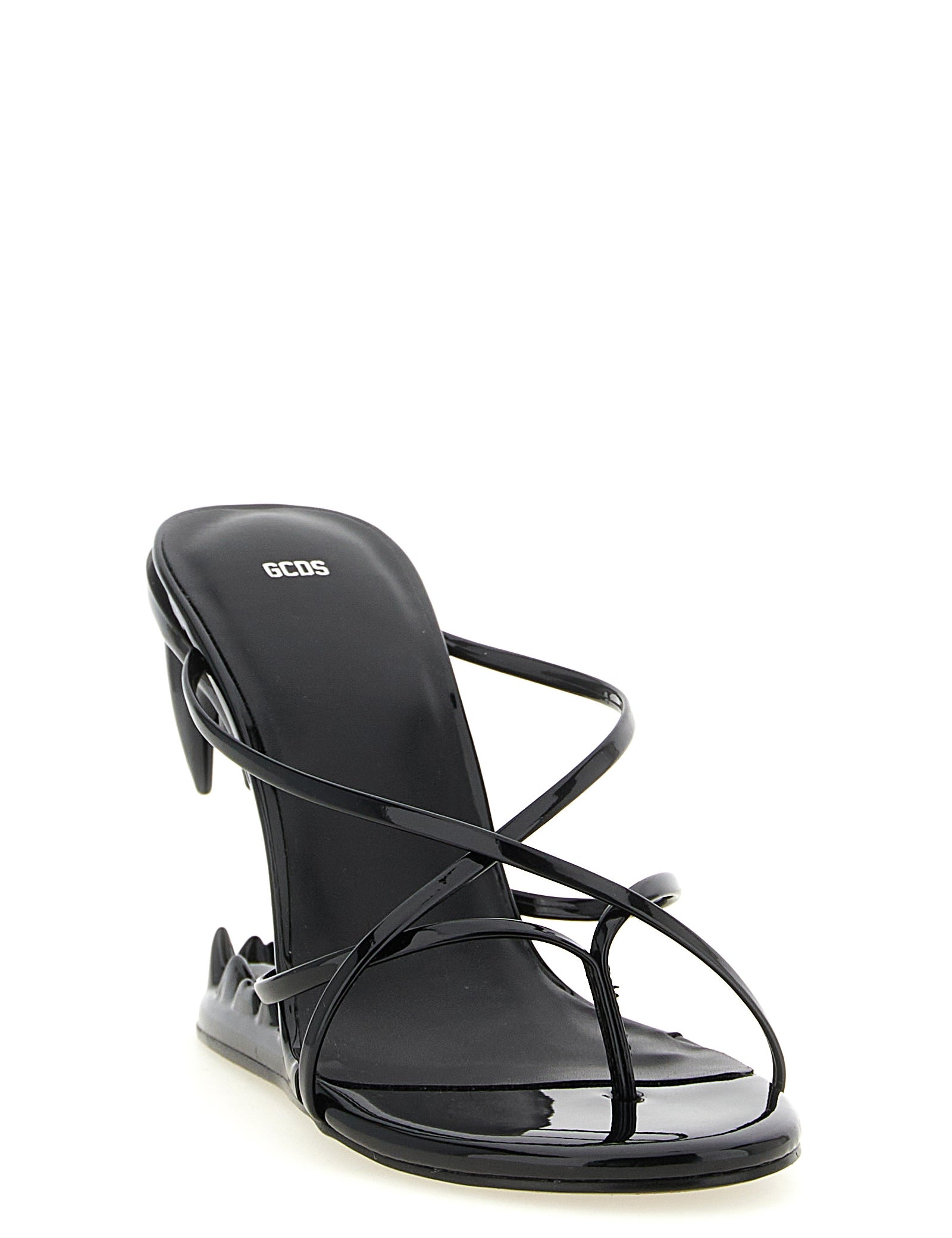 GCDS Black Polyethylene Stiletto Heel Sandals