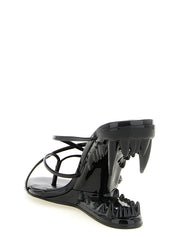 GCDS Black Polyethylene Stiletto Heel Sandals