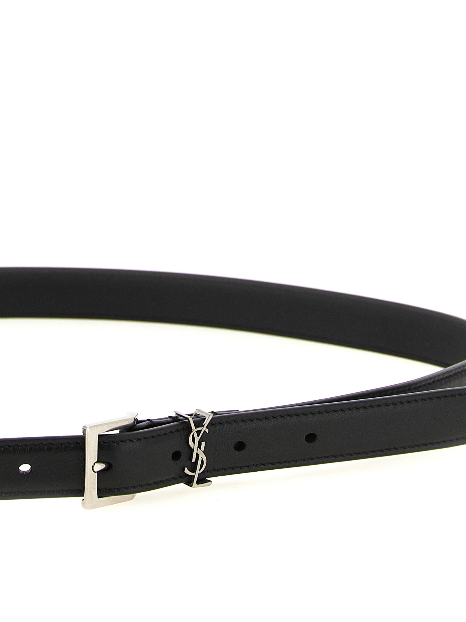 Saint Laurent Black Calfskin Belts