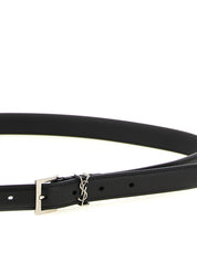 Saint Laurent Black Calfskin Belts