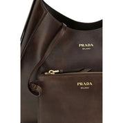 Prada Brown Calf Leather Shoulder Bag