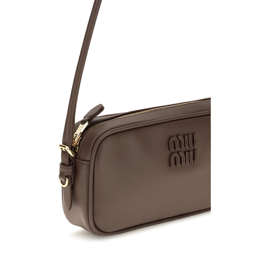 Miu Miu Brown Calf Leather Shoulder Bag