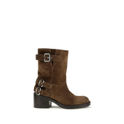 Chloé Brown Calf Leather Ankle Boots