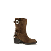 Chloé Brown Calf Leather Ankle Boots