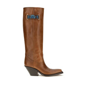 Chloé Brown Calf Leather Boots