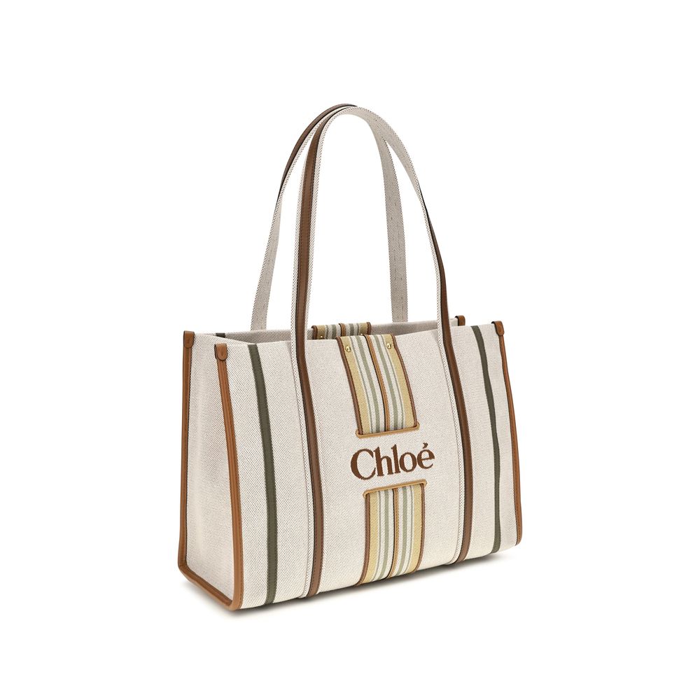 Chloé Beige Cotton Canvas Tote Bag