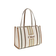 Chloé Beige Cotton Canvas Tote Bag