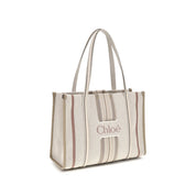Chloé Beige Cotton Canvas Tote Bag