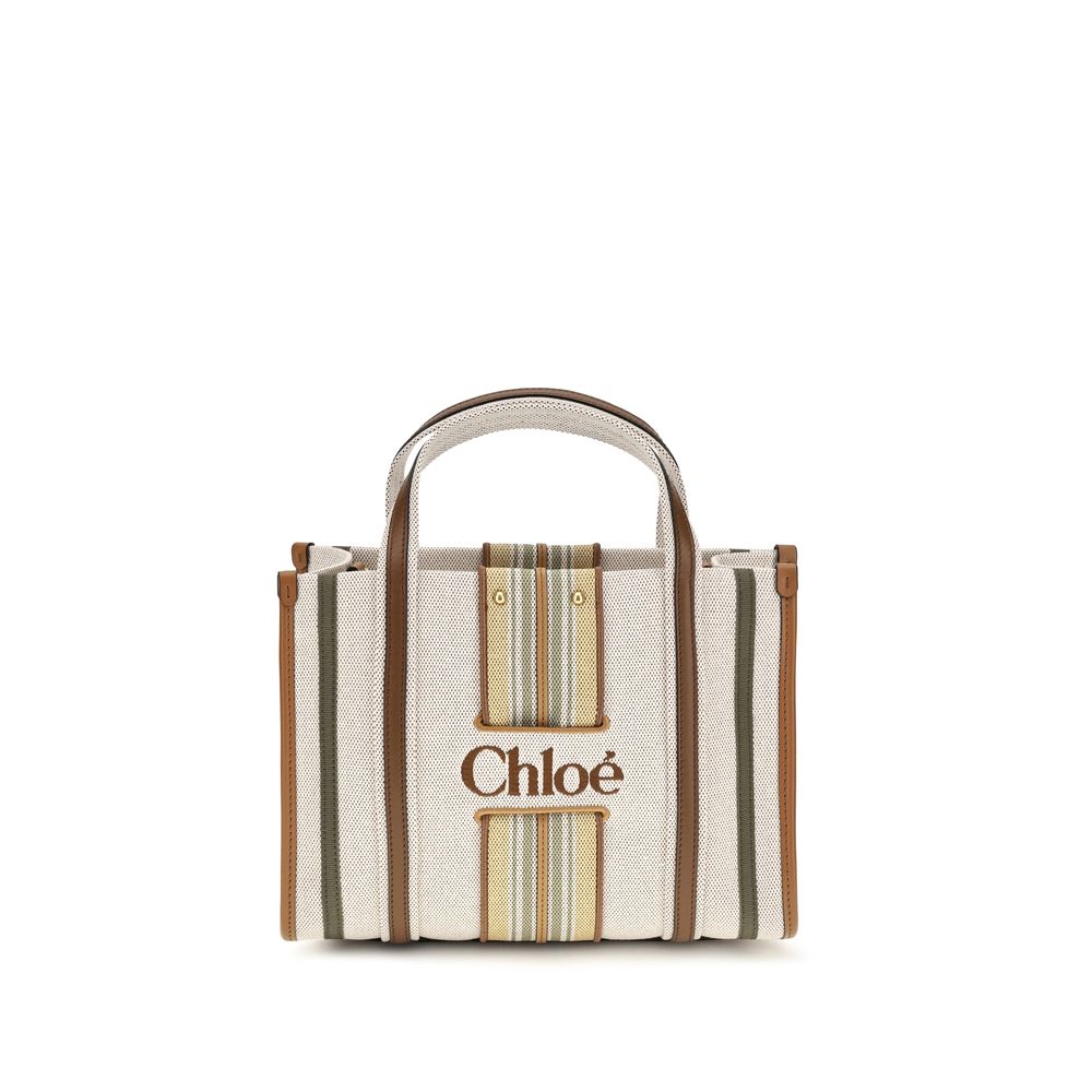 Chloé Beige Cotton Canvas Shoulder Bag