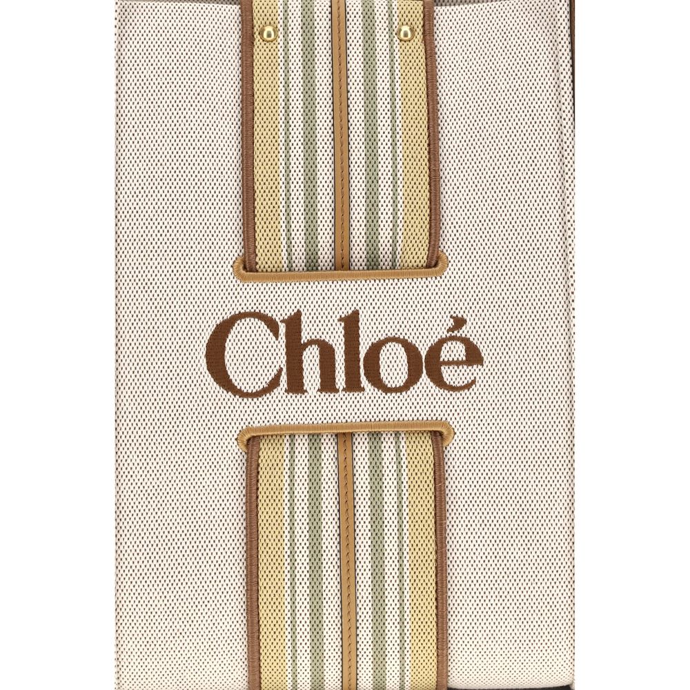 Chloé Beige Cotton Canvas Tote Bag