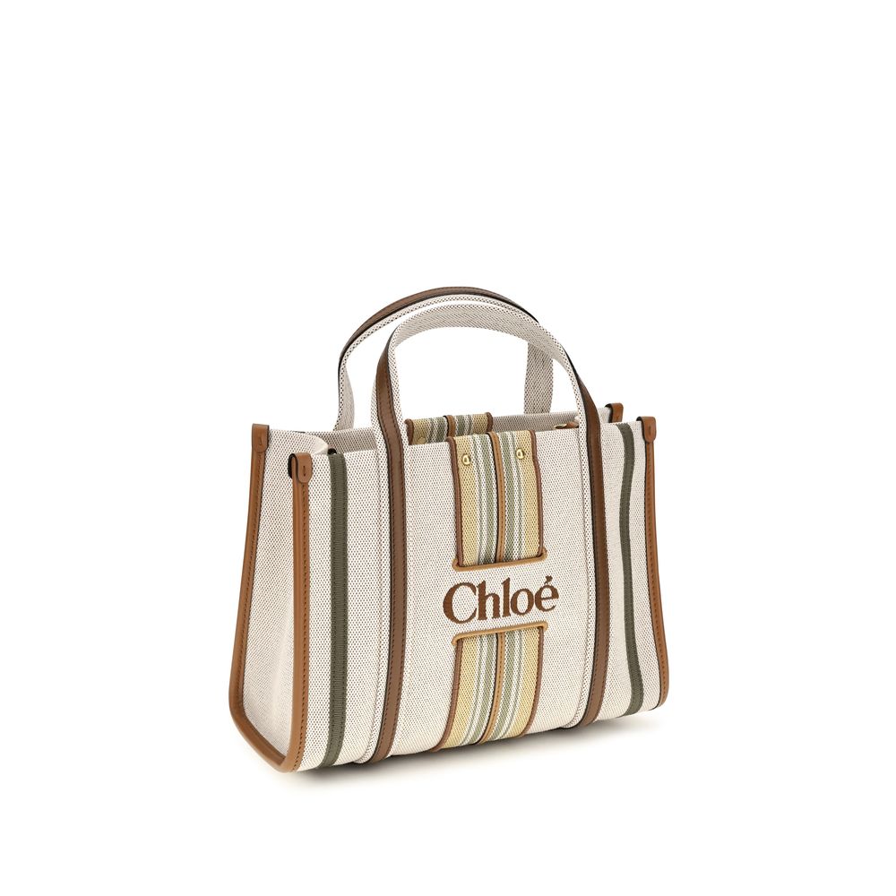 Chloé Beige Cotton Canvas Shoulder Bag