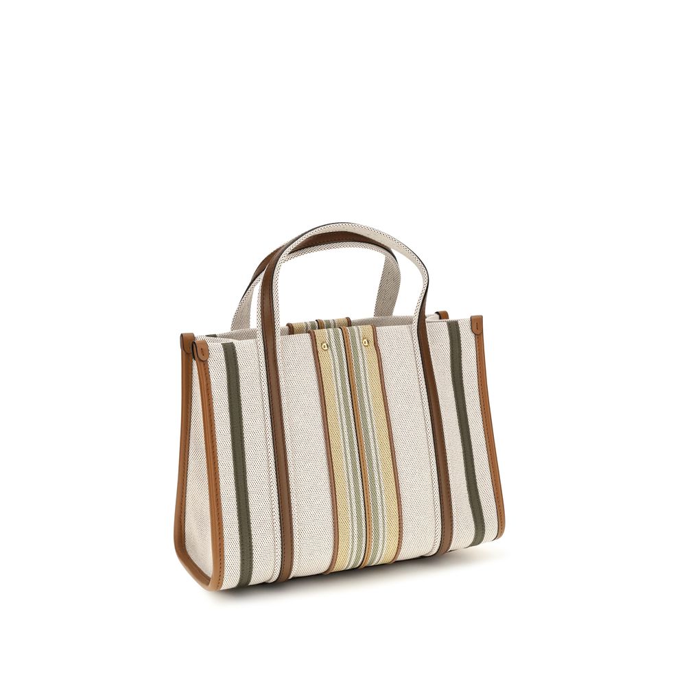 Chloé Beige Cotton Canvas Shoulder Bag