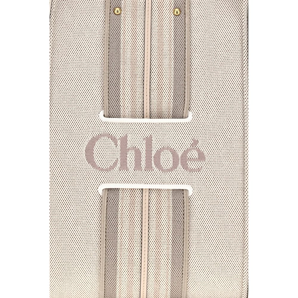 Chloé Beige Cotton Canvas Tote Bag