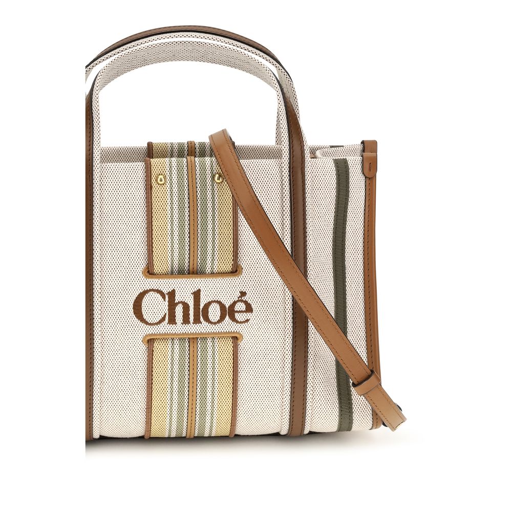 Chloé Beige Cotton Canvas Shoulder Bag