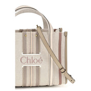 Chloé Beige Cotton Canvas Tote Bags