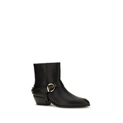 PINKO Black Calf Leather Ankle Boots