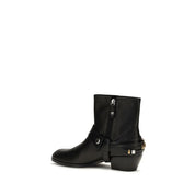 PINKO Black Calf Leather Ankle Boots