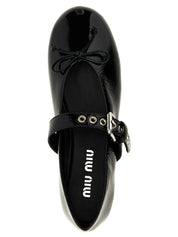 Miu Miu Black Calfskin Flats