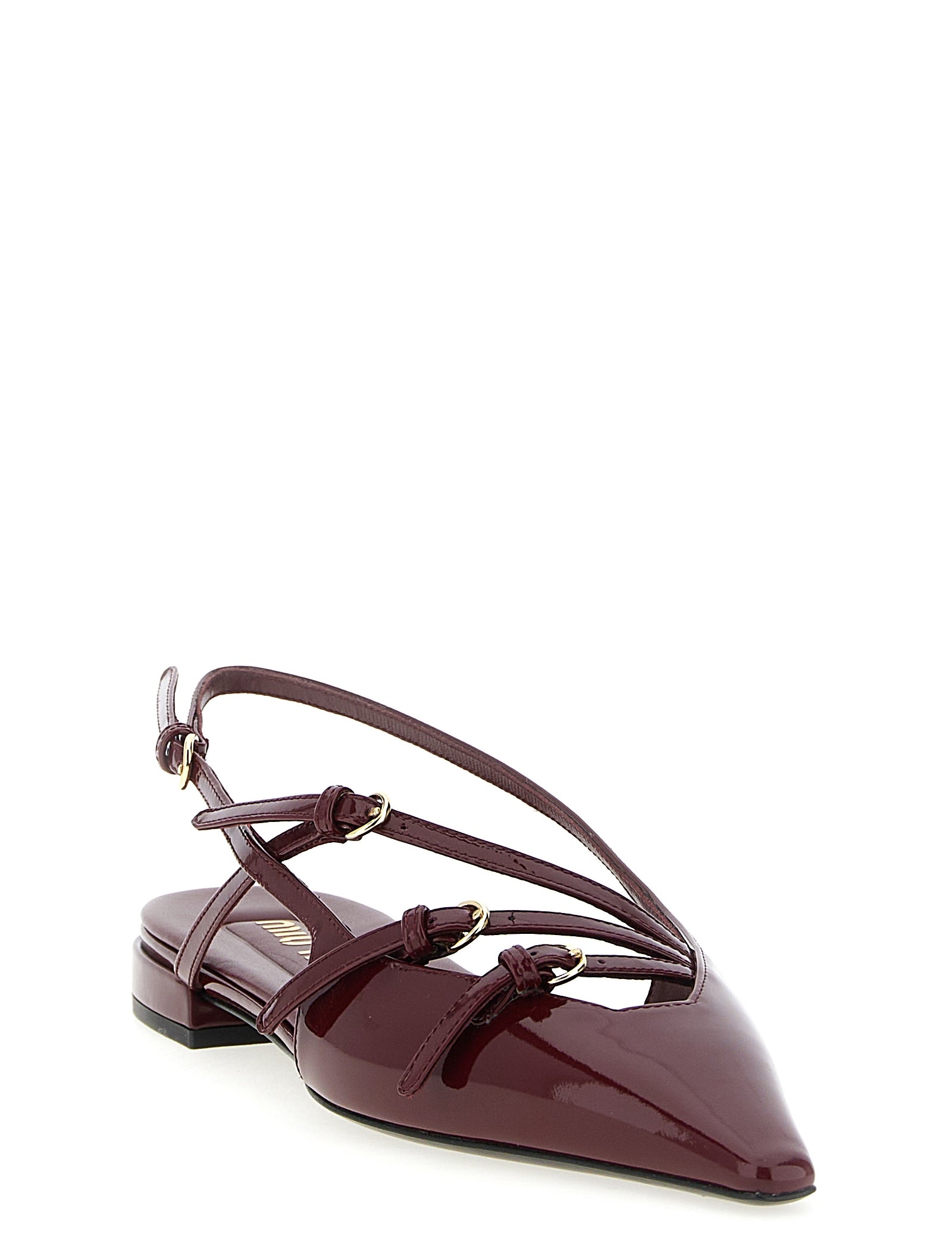 Miu Miu Bordeaux Calfskin Ballet Flats
