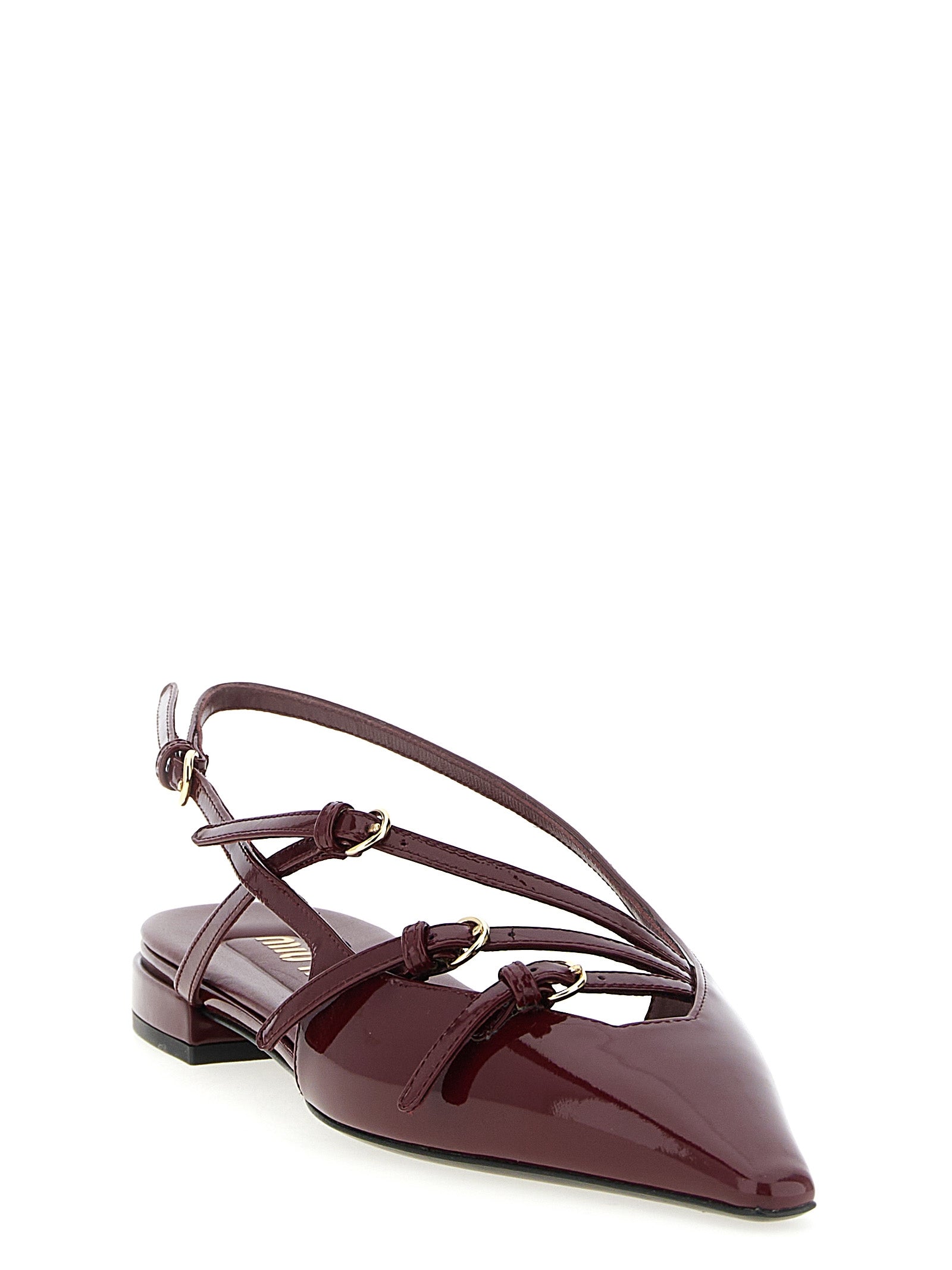 Miu Miu Bordeaux Calfskin Ballet Flats