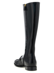 Prada Black Calfskin Over The Knee Boots