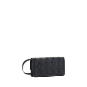 Fendi Black Calf Leather Chain Wallet