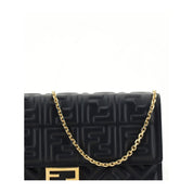 Fendi Black Calf Leather Chain Wallet