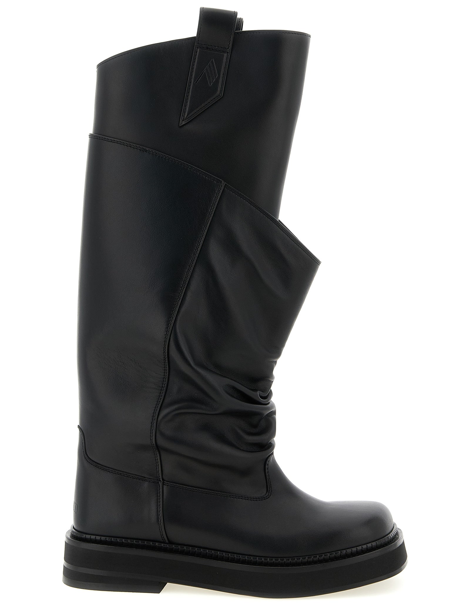 The Attico Black Calfskin Over The Knee Boots