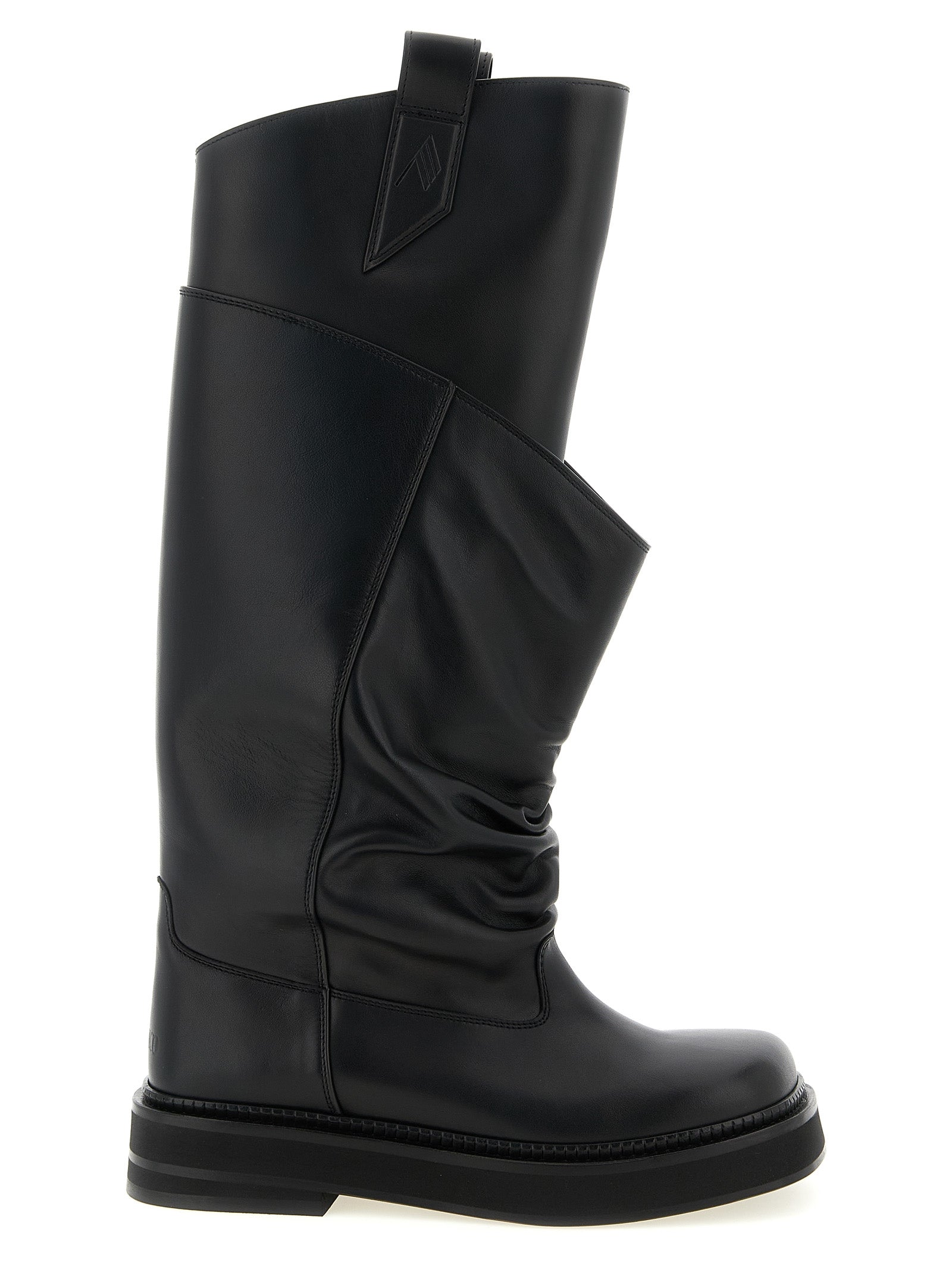 The Attico Black Calfskin Over The Knee Boots
