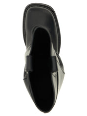 The Attico Black Calfskin Over The Knee Boots