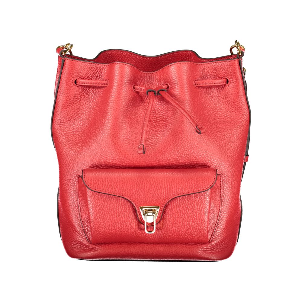 Coccinelle Red Leather Bucket Bag