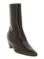 Khaite Brown Calfskin Ankle Boots
