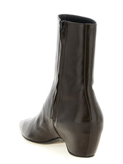 Khaite Brown Calfskin Ankle Boots