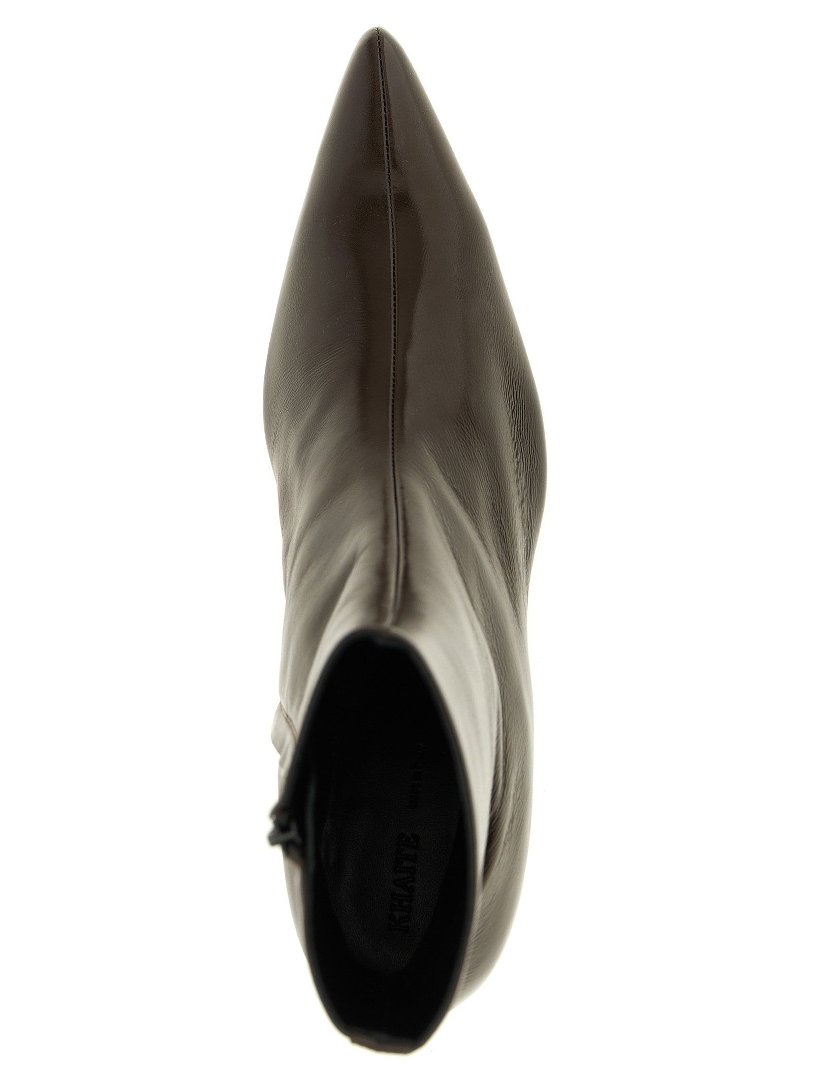 Khaite Brown Calfskin Ankle Boots