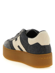 Hogan Gray Wool Platform Sneakers