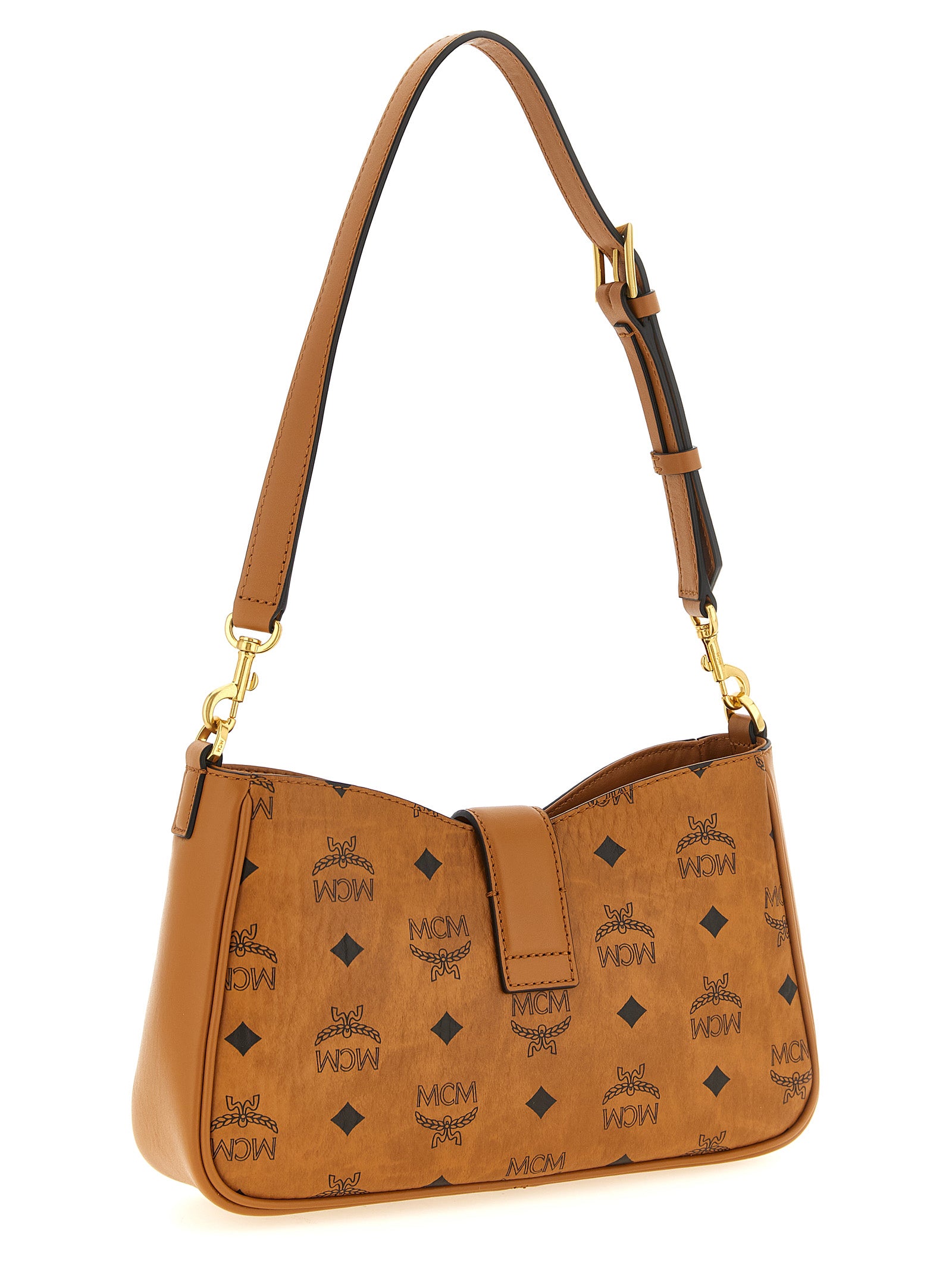MCM Brown Polyurethane Shoulder Bag