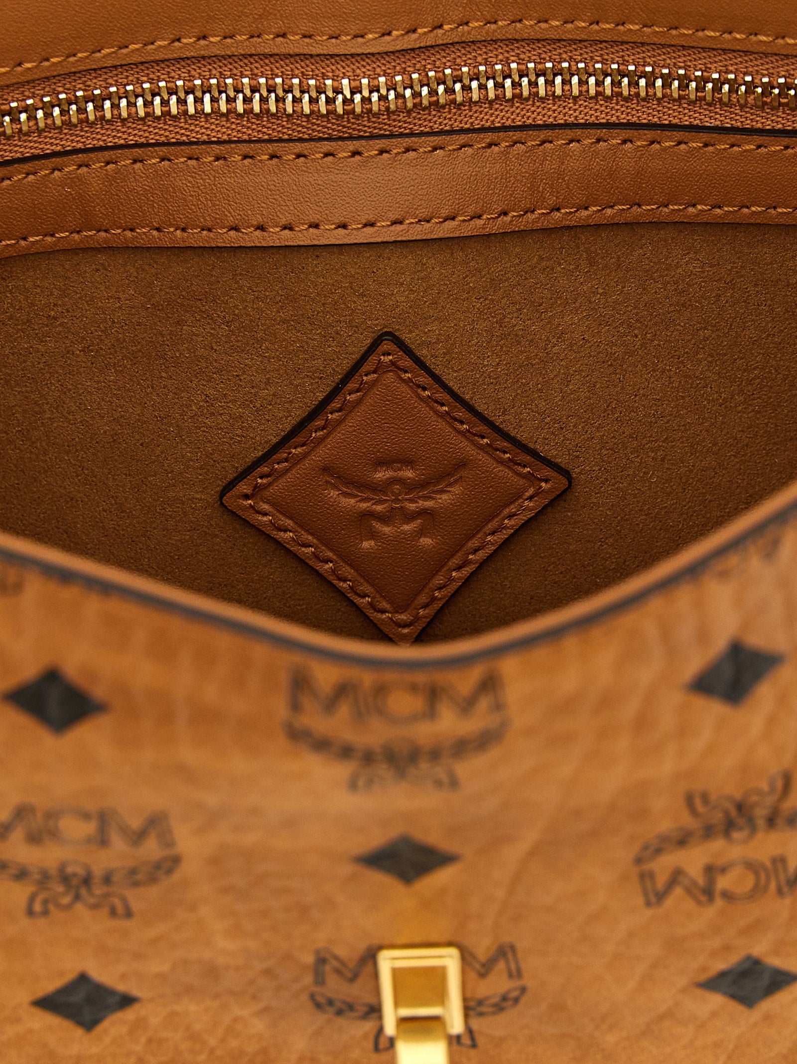 MCM Brown Polyurethane Shoulder Bag