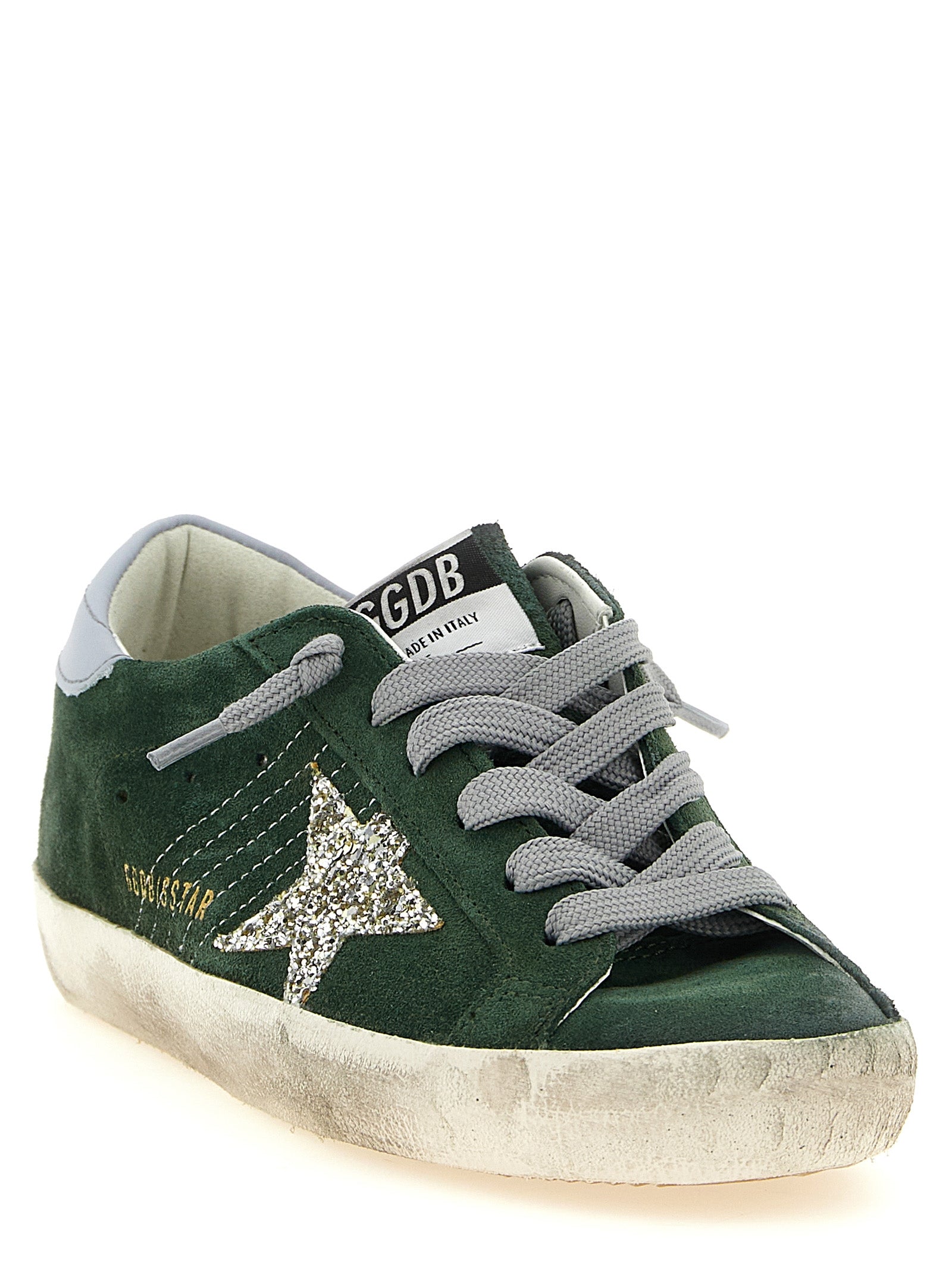 Golden Goose Green Leather Low Top Super-Star Sneakers