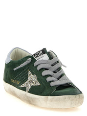 Golden Goose Green Leather Low Top Super-Star Sneakers