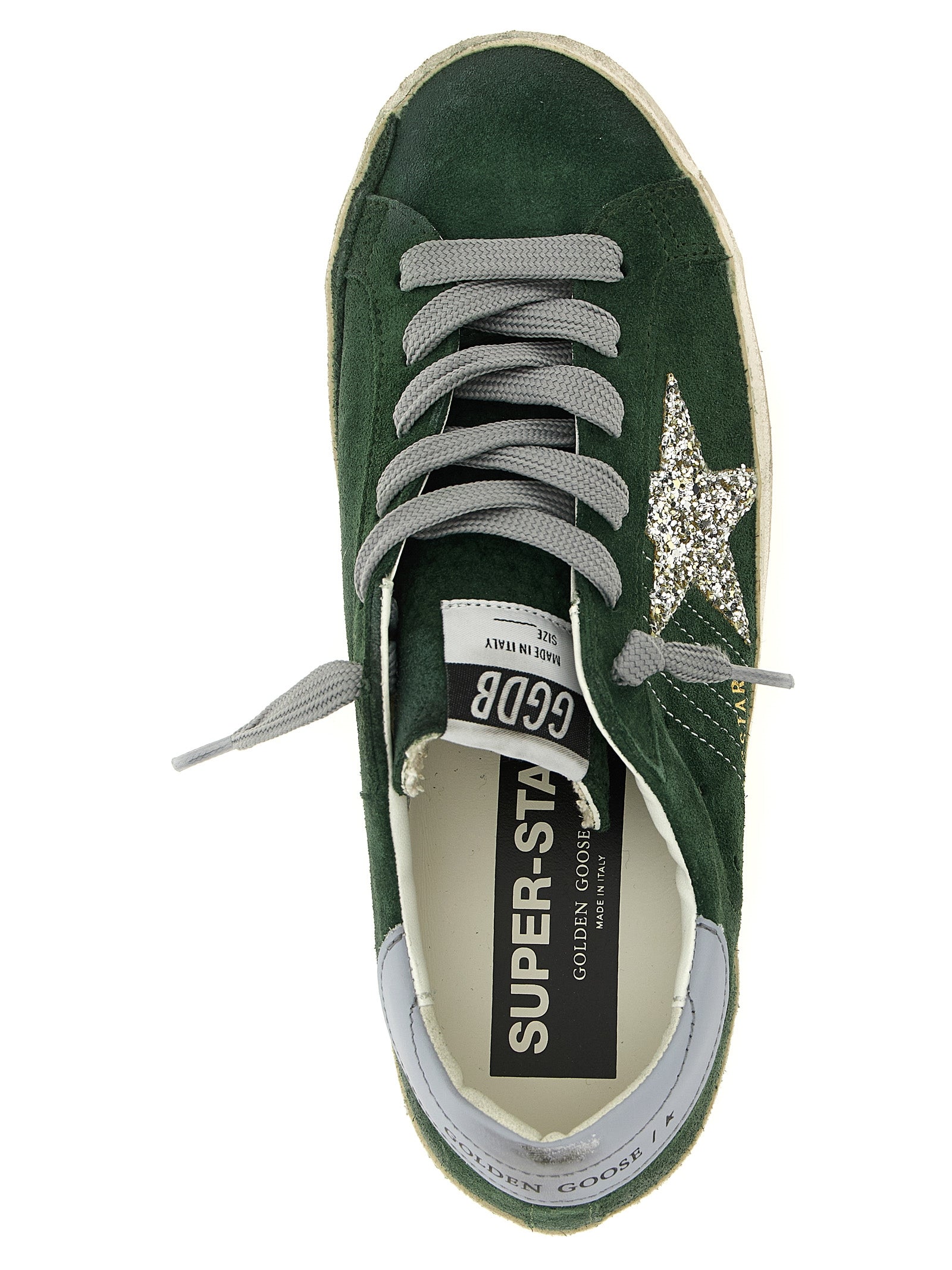 Golden Goose Green Leather Low Top Super-Star Sneakers